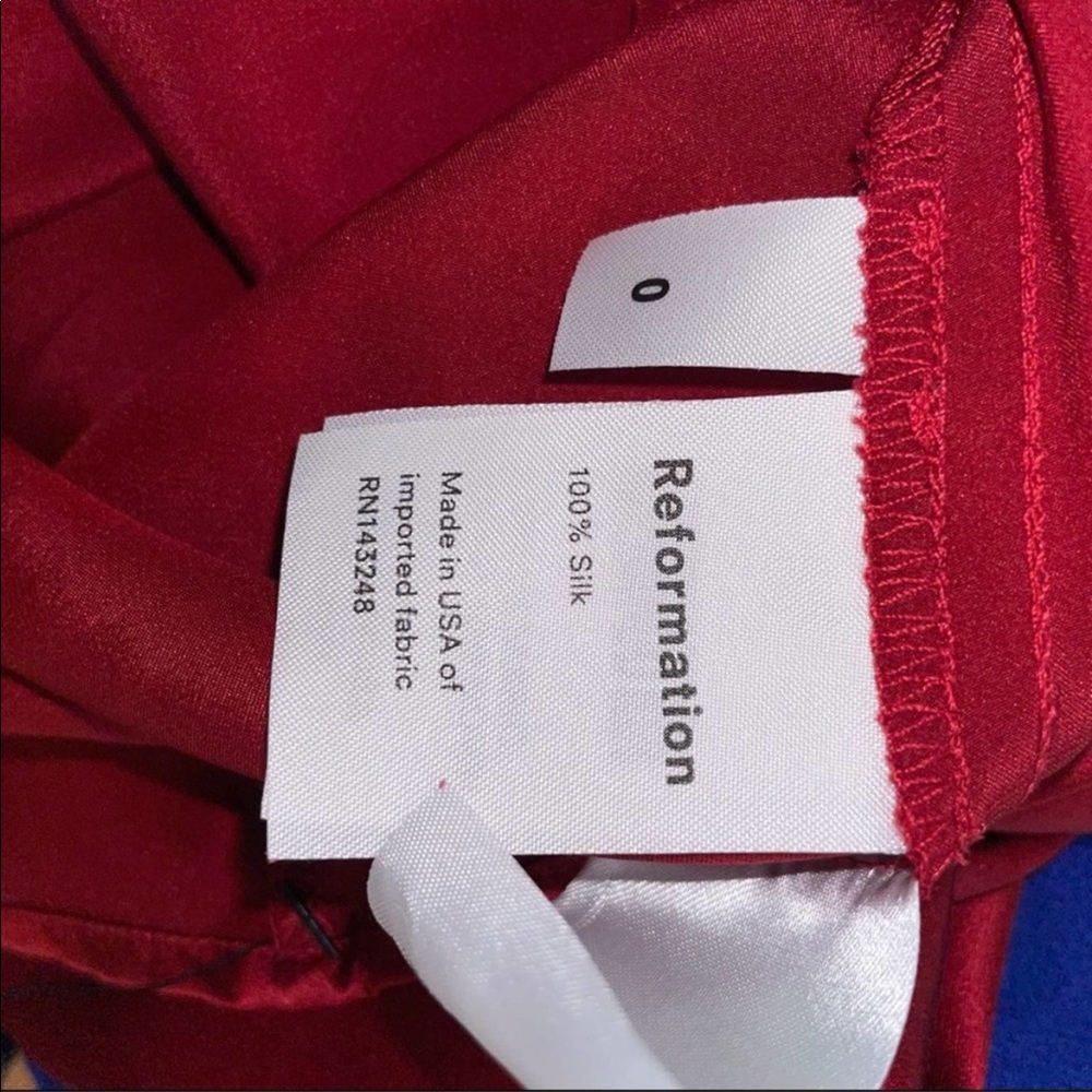 NWT Reformation Aura Dress in Red Silk Lace Detail Size 0 - Picture 6 of 9